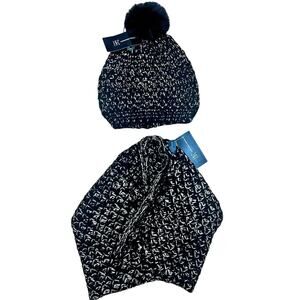 INC 2 PC Matching Set: Marled Shine Beanie w Pom & Infinity Scarf NWT $90 MSRP
